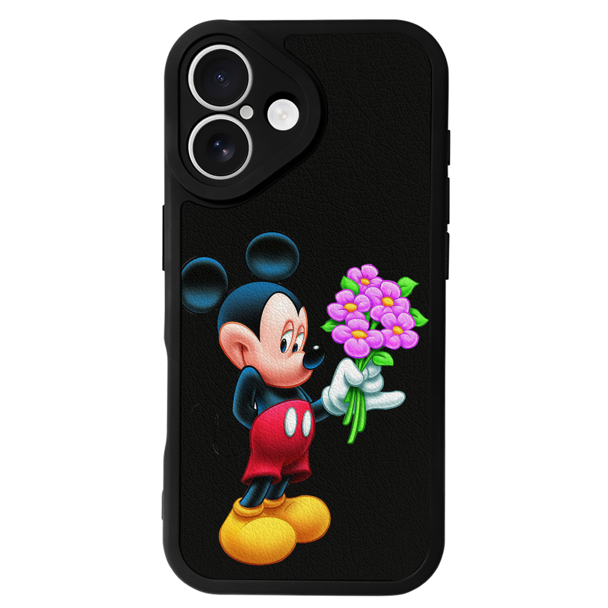 （画像用） ミッキーマウス Mickey Mouse 【iPhone 16シリーズ対応】シリコンスマホケース（レザー調） 材質：シリコン